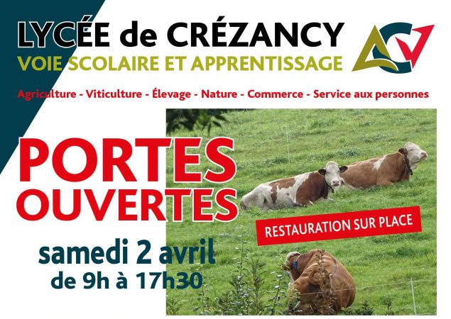 Les portes ouvertes de ce samedi 2 avril s’organisent au lycée agricole et viticole de Crézancy…